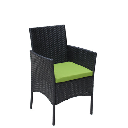 Miola 4 Pc Outdoor Patio Wicker Ratten Furniture Set - Green Cushion