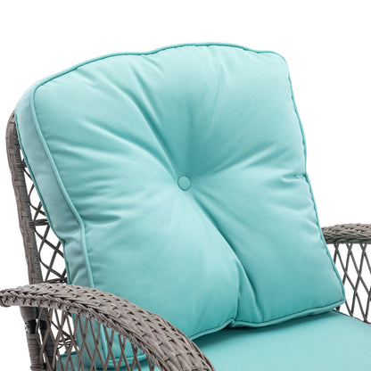 Tompkins 3 Pc Outdoor Swivel Rocker Patio Chairs - Blue