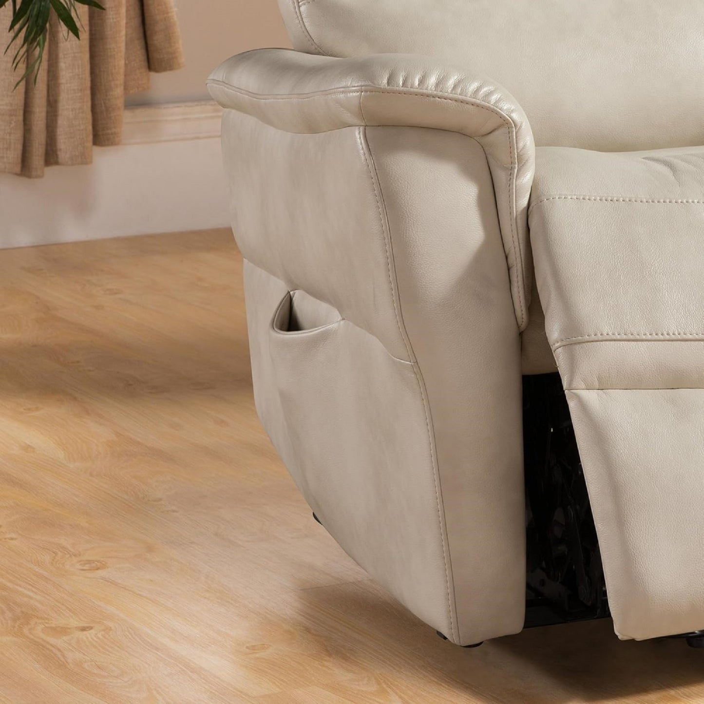 Zander Faux Leather Upholstered Power Reclining Chair - Cream