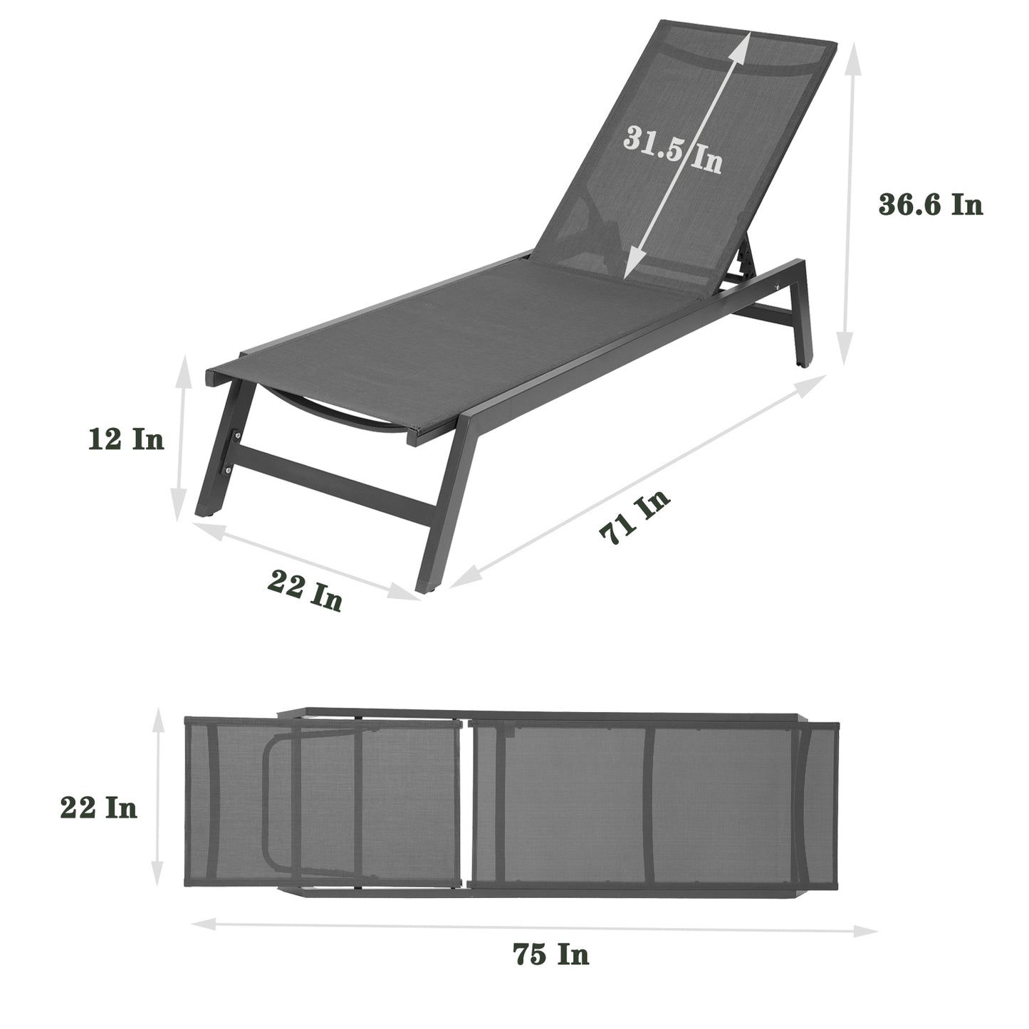 Frey Outdoor Chaise Lounge Chair (Set of 2) - Gray