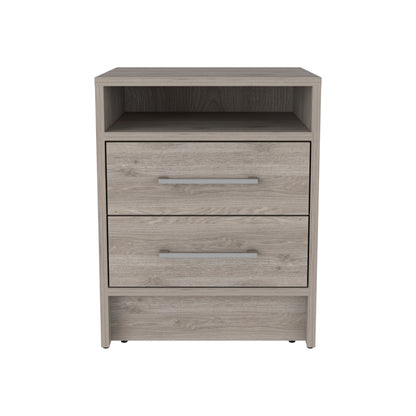 Eter Nightstand Two Drawers - Light Gray