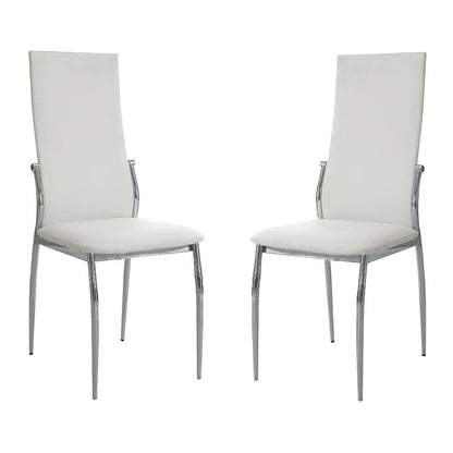 Thompson Dining Chairs Chrome Legs (Set of 2) - White