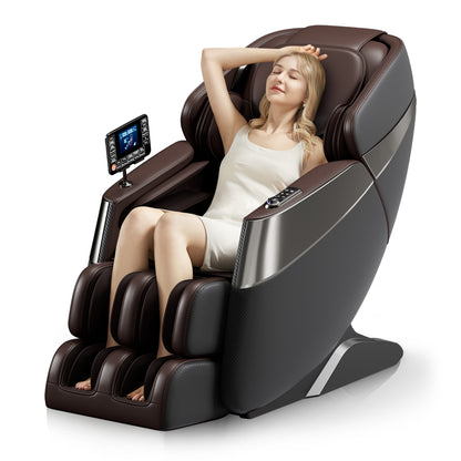 Raya Zero Gravity Full Body Massage Chair with AI Voice Control - Gray+Brown