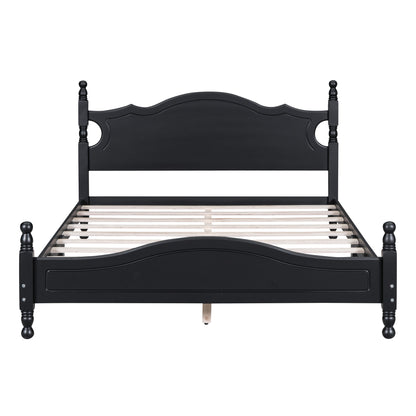 Quarto II Queen Size Wood Platform Bed Frame - Black