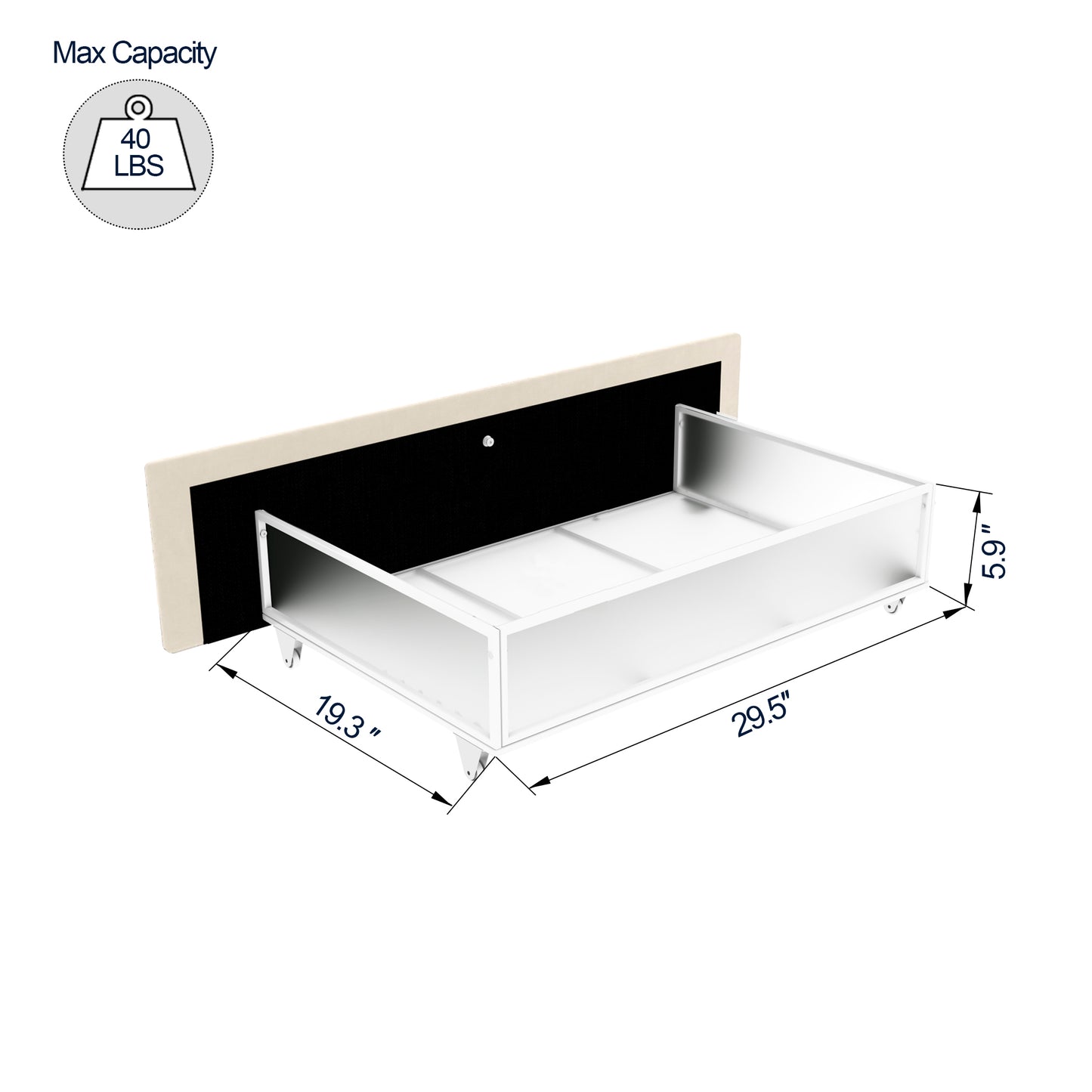 Anna Queen Size Platform Bed - Ivory