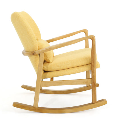 Arias Elegant Solid Wood Rocking Chair - Yellow