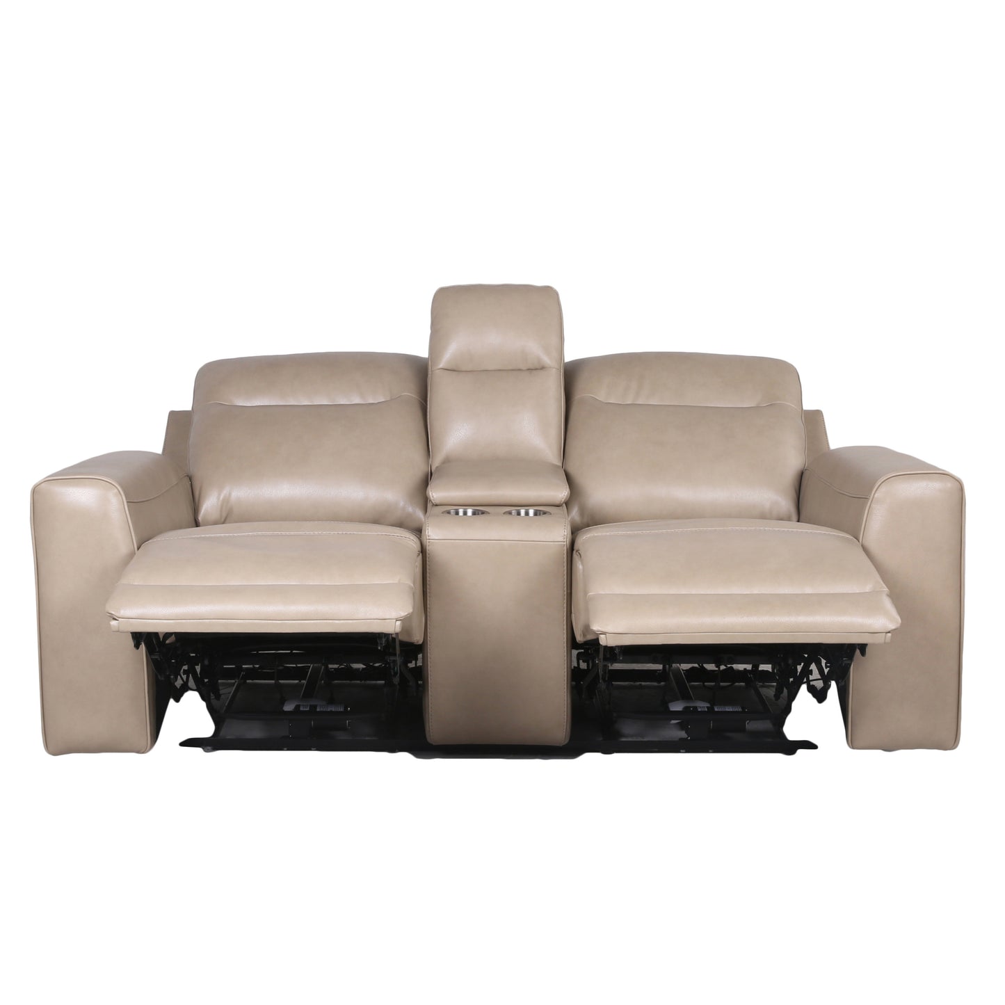 Amir Transitional Leather Power Reclining Loveseat - Sand