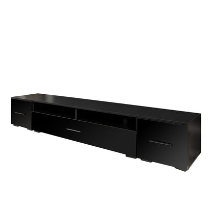 Jig Minimalist Design TV Stand with LED Lights - Black