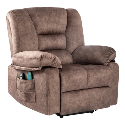 Harris Power Lift Recliner Chair with Massage - Brown