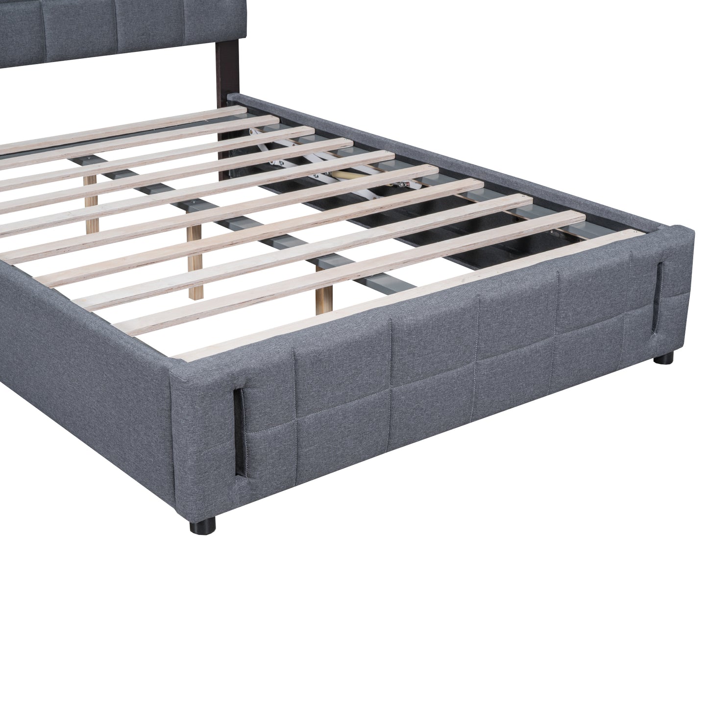 Ps Queen Size Storage Bed w Hydraulic System - Gray