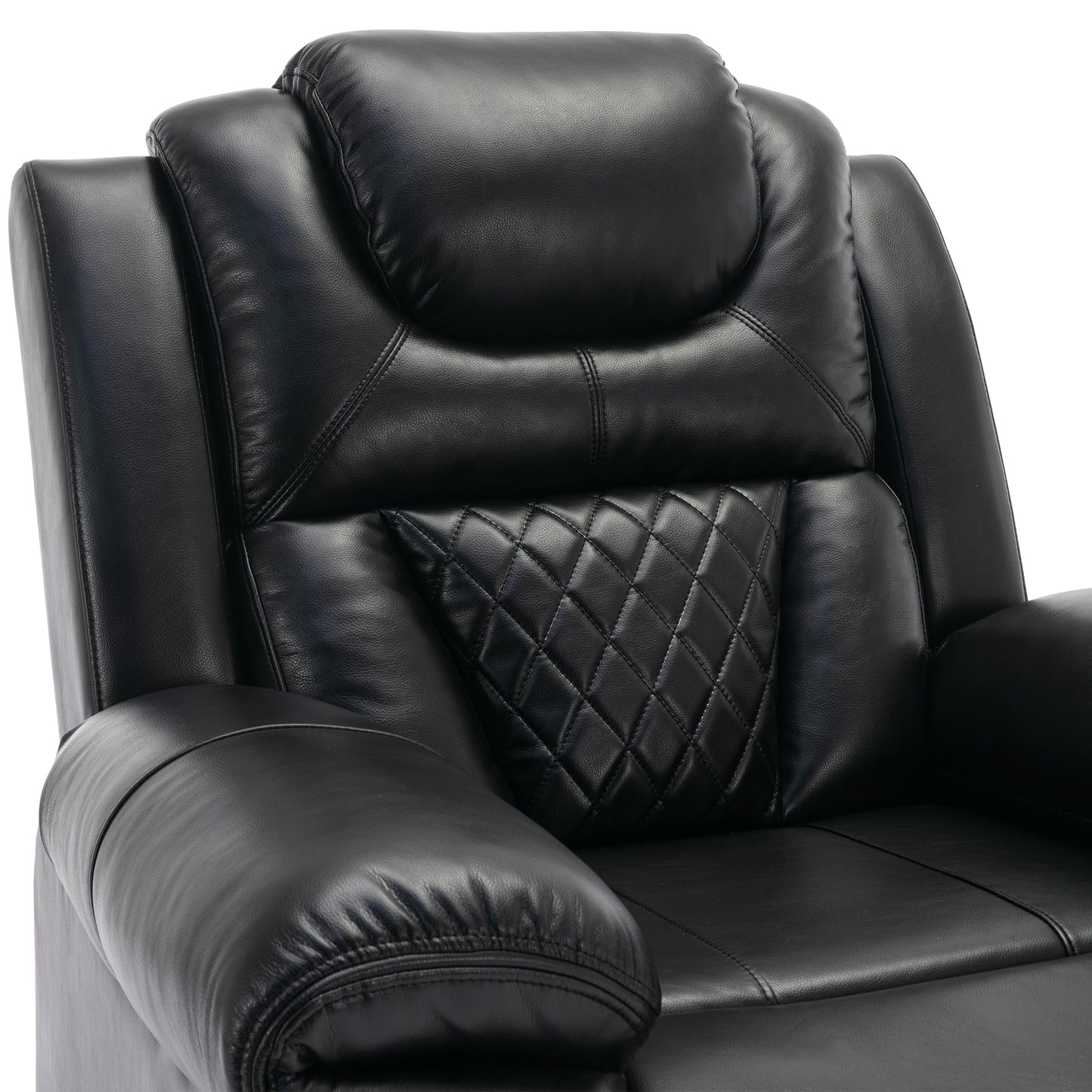 Milo Manual Recliner Chair with LED Light Strip - Black