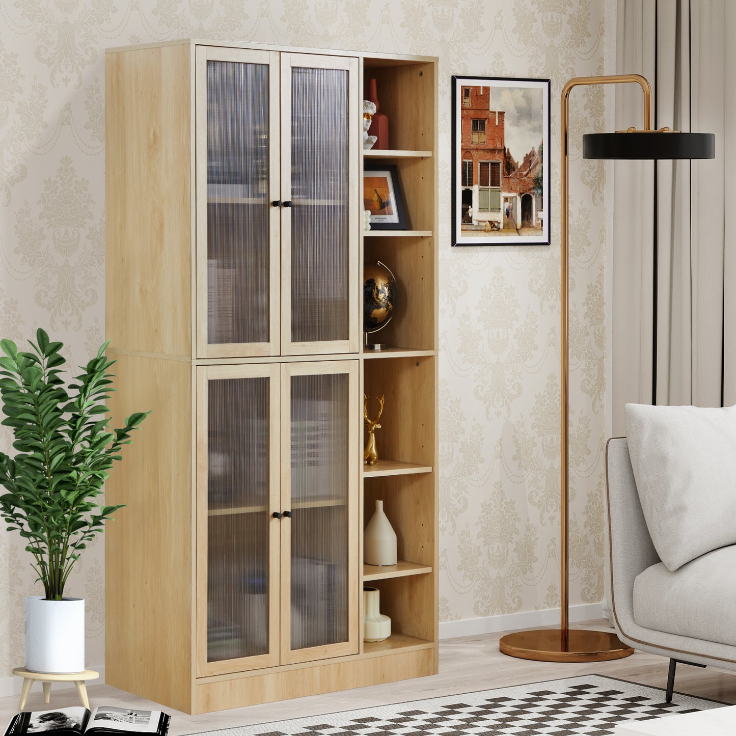 Monson Utility Storage Cabinet - Natural Wood