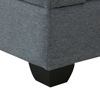 Aria 5-Seat Modular Sectional Set with Convertible Ottoman - Dark Gray