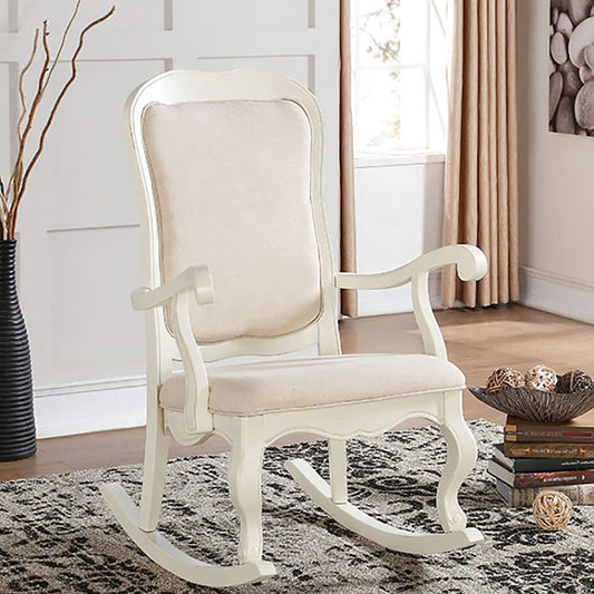 Harris Antique Rocking Chair with Cabriole Leg - Ivory