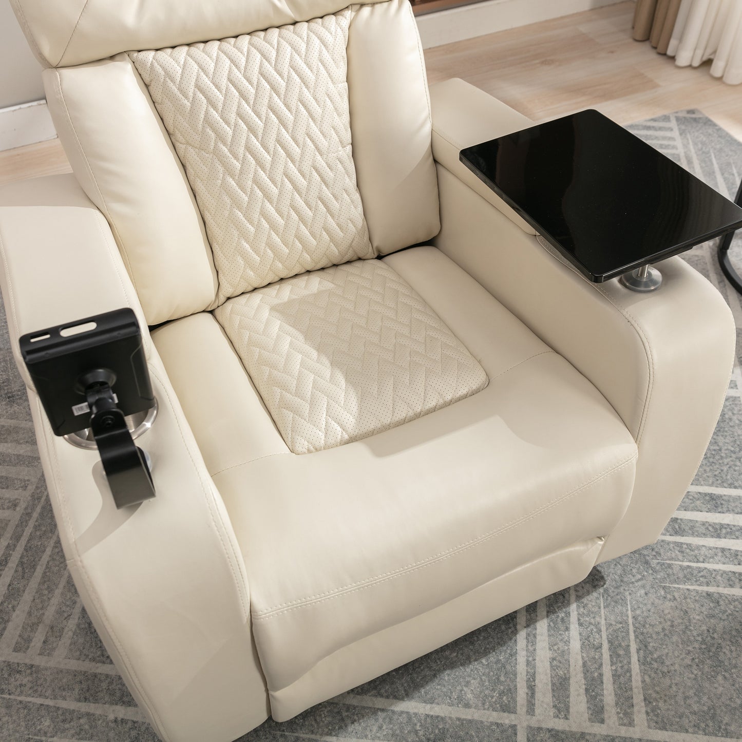 Comfort Max 270 Degree Swivel Power Recliner - White