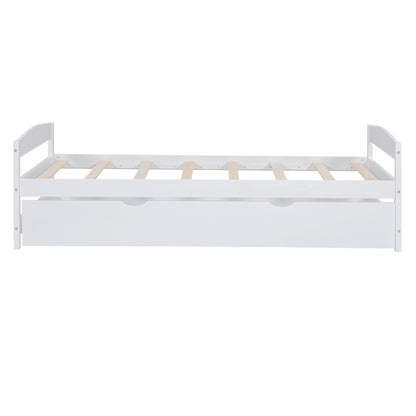 Array Twin Size Daybed with Twin Size Trundle - White