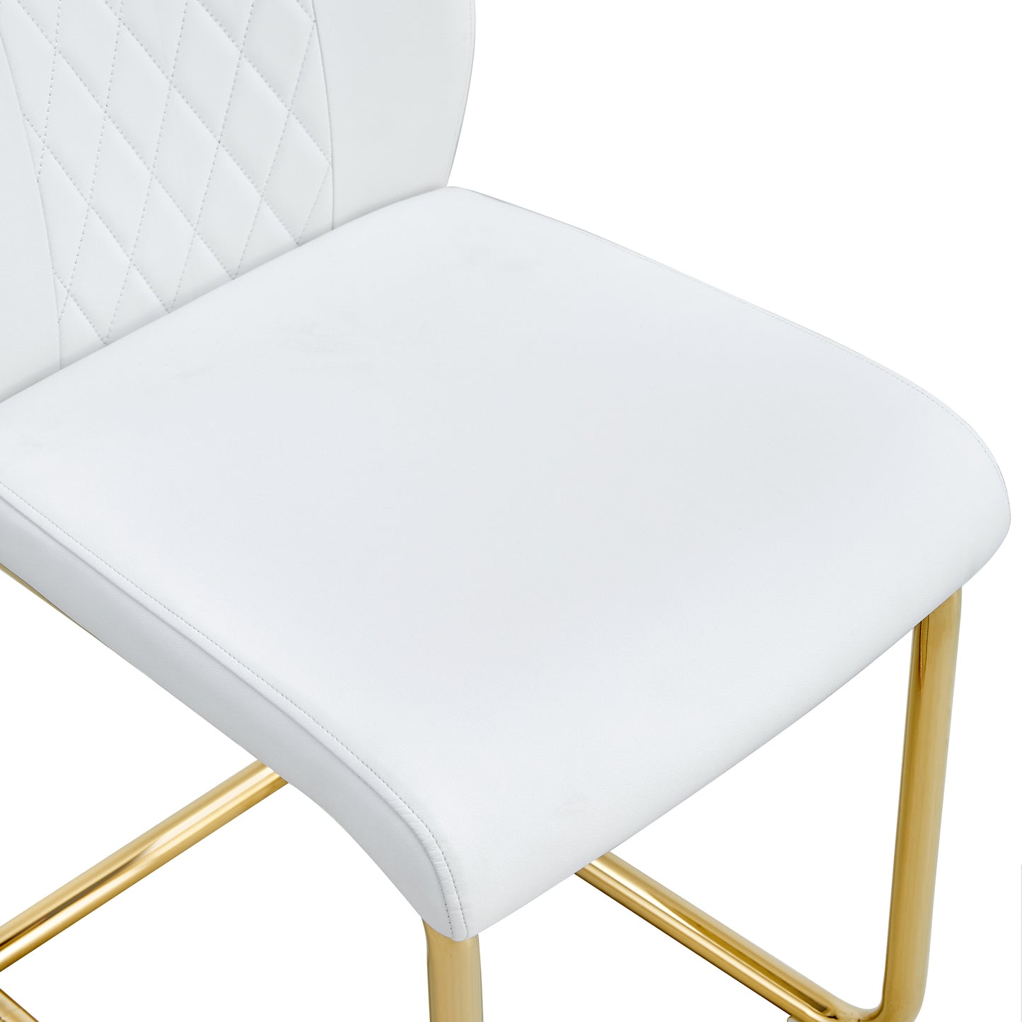 Skye Dining Chair Golden Metal Leg (Set of 6) - White