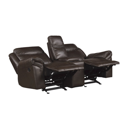 Asa Glider Recliner Loveseat w/ Storage - Dark Brown