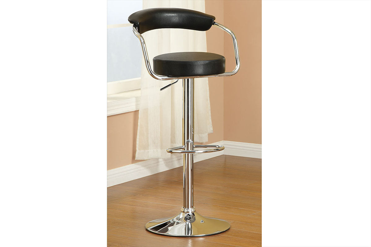 Park Adjustable Swivel  Bar Stool - Black Set of 2