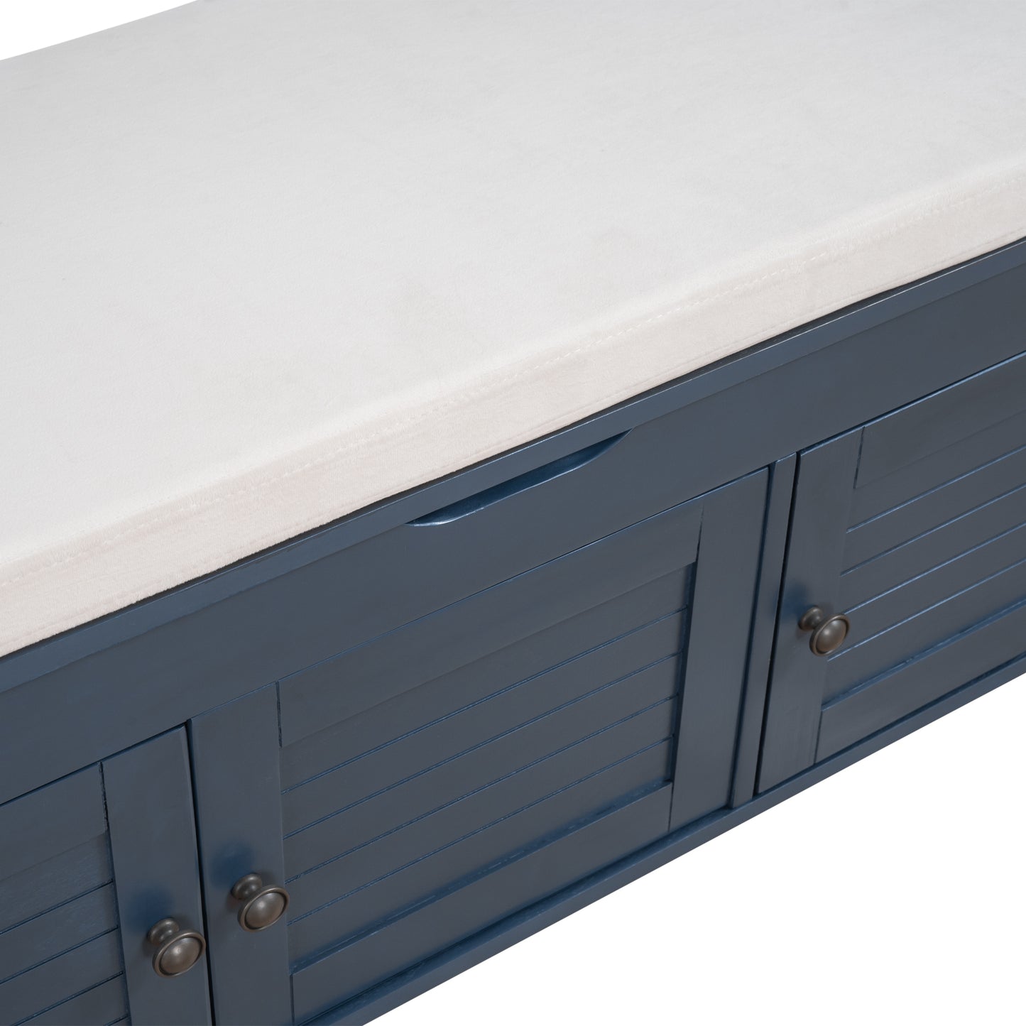 Trex Storage Bench with 3 Shutter Doors - Antique Navy