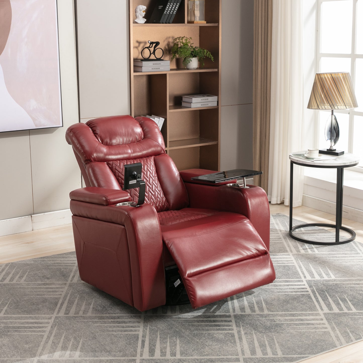 Comfort Max 270 Degree Swivel Power Recliner - Red