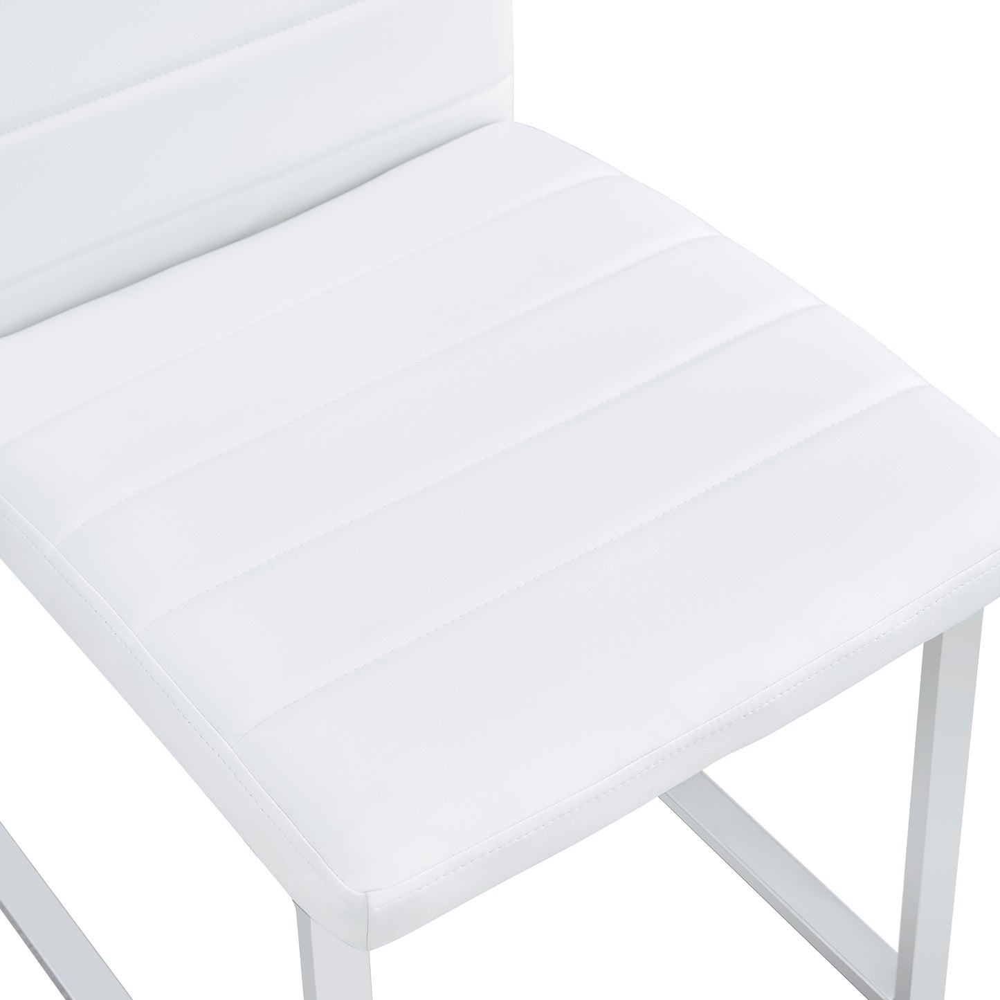 Lynn Dining Chairs with Stainless Leg (Set of 4) - White