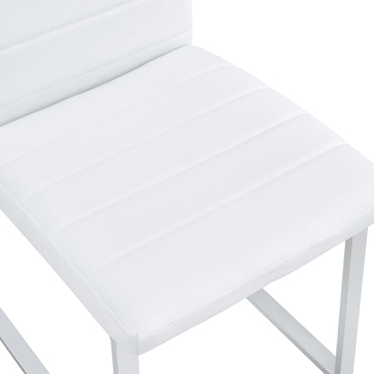 Lynn Dining Chairs with Stainless Leg (Set of 4) - White