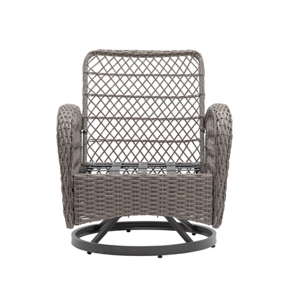 Tompkins 3 Pc Outdoor Swivel Rocker Patio Chairs - Navy Blue