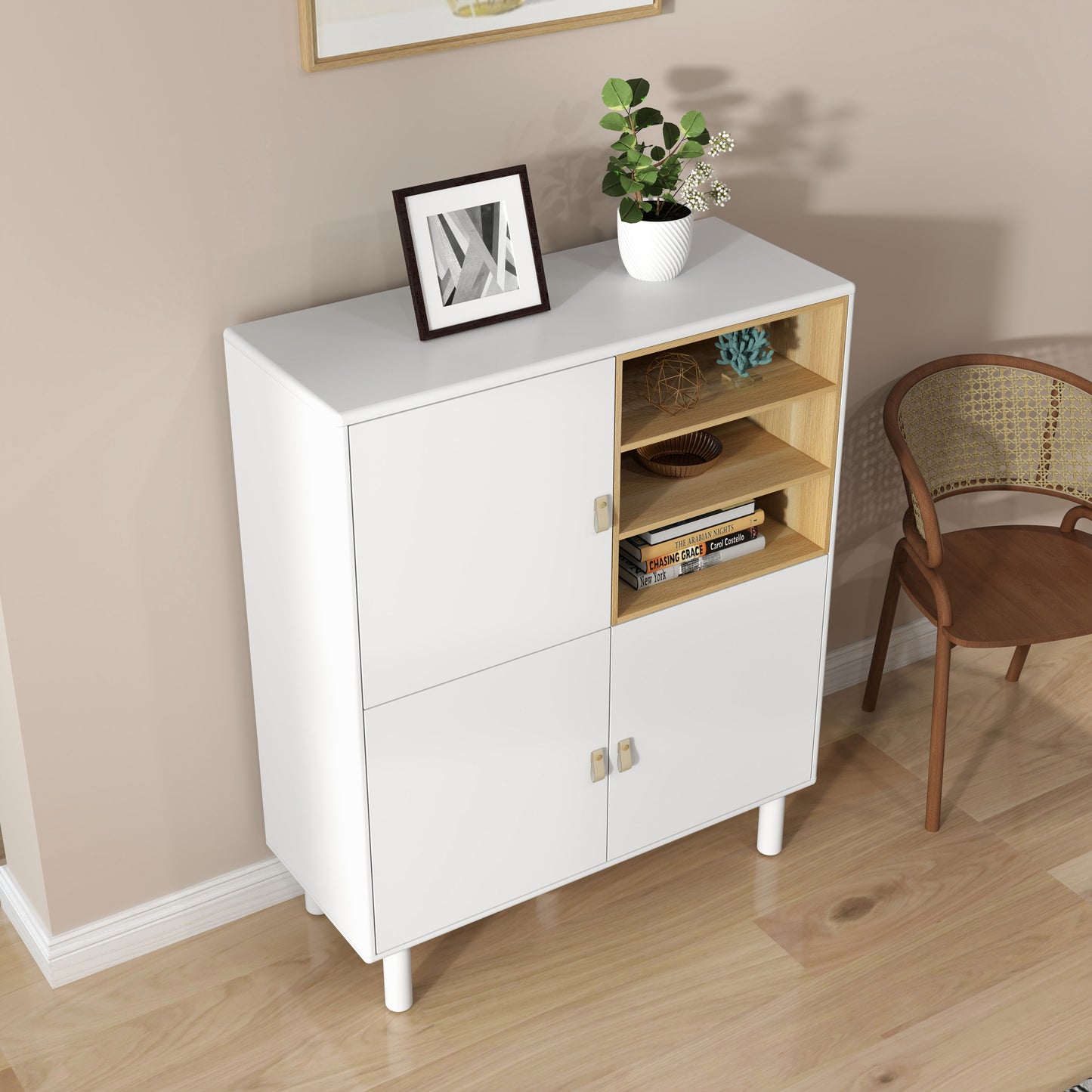 Giga Storage Wooden Cabinet - White