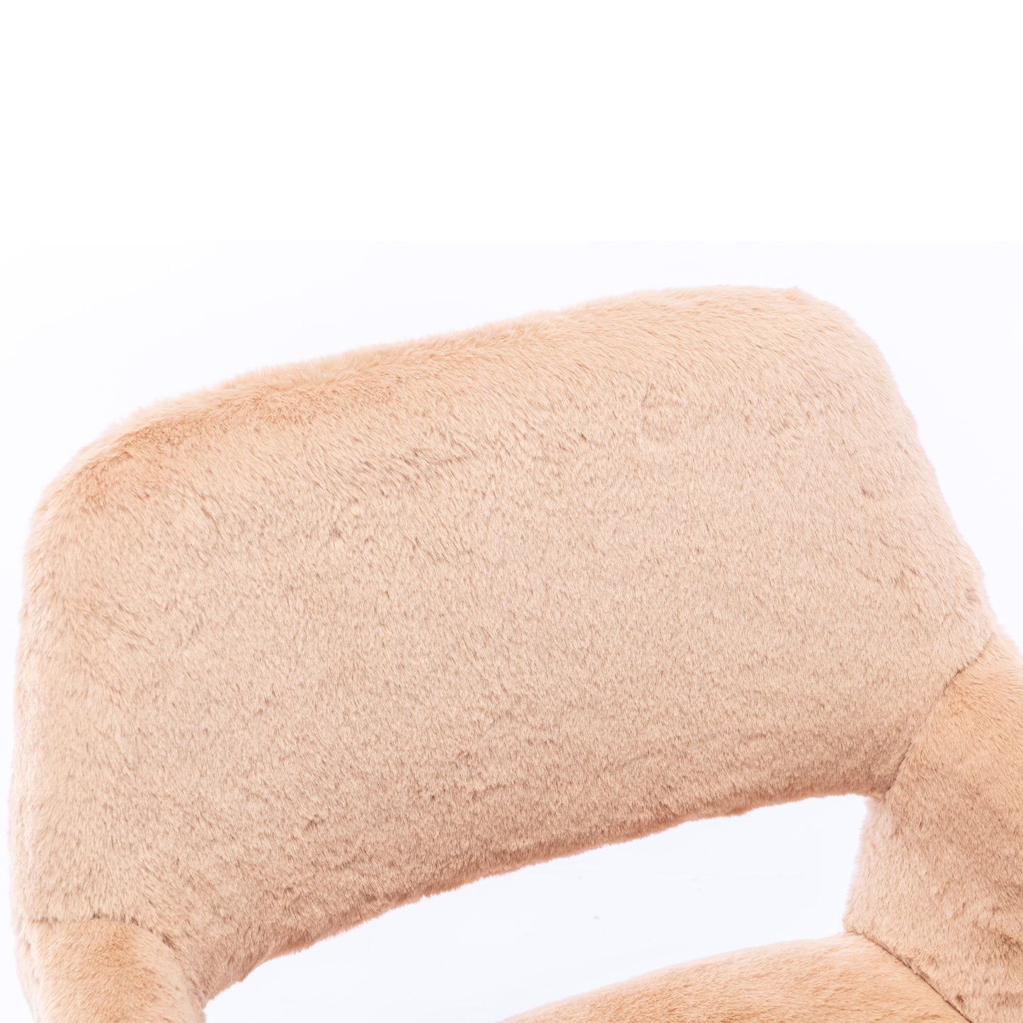 Moka Dining Faux Fur Chair with Solid  Steel Leg- Camel