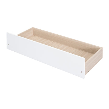 Meg Twin Size Wood Platform Bed with 4 Drawers - White