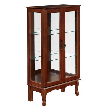 Karla Lighted Curio Diapaly Cabinet - Cherry