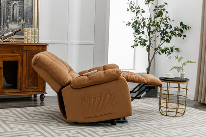 Parsons Power Recliner with Massage Function - Light Brown