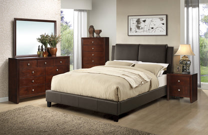 Niki Faux Leather Upholstered California King Size Bed - Brown