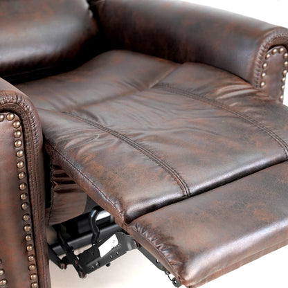 Slora Power Leather Gel Recliner Chair -Brown