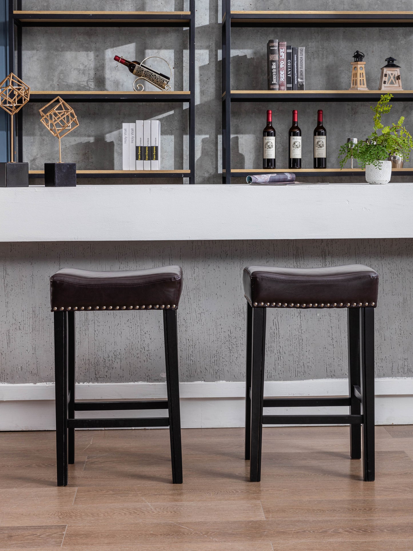 Urban Counter Height 29" Bar Stools -  Brown  Set of 2