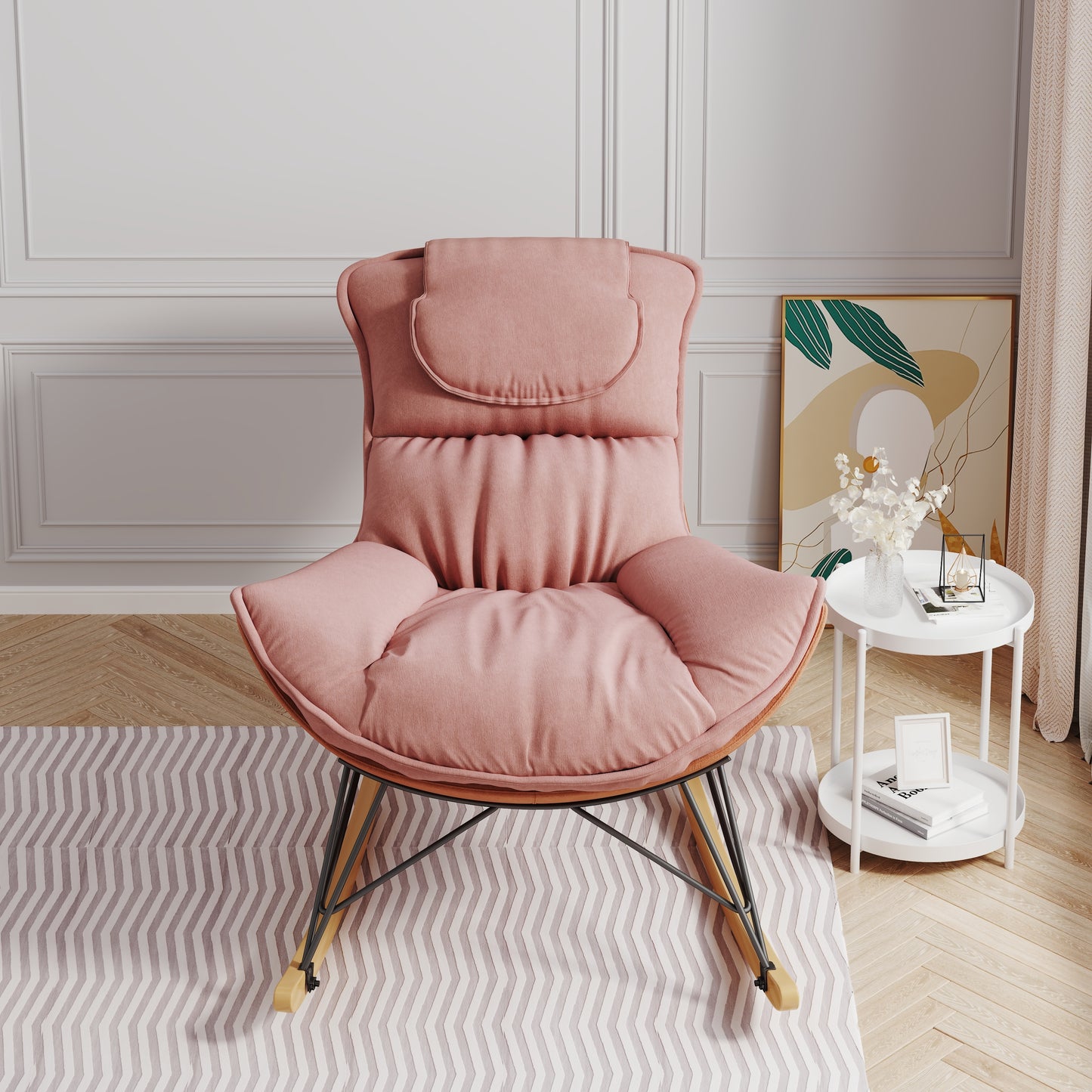 Jasper Sofa Single Rocking Chair - Pink