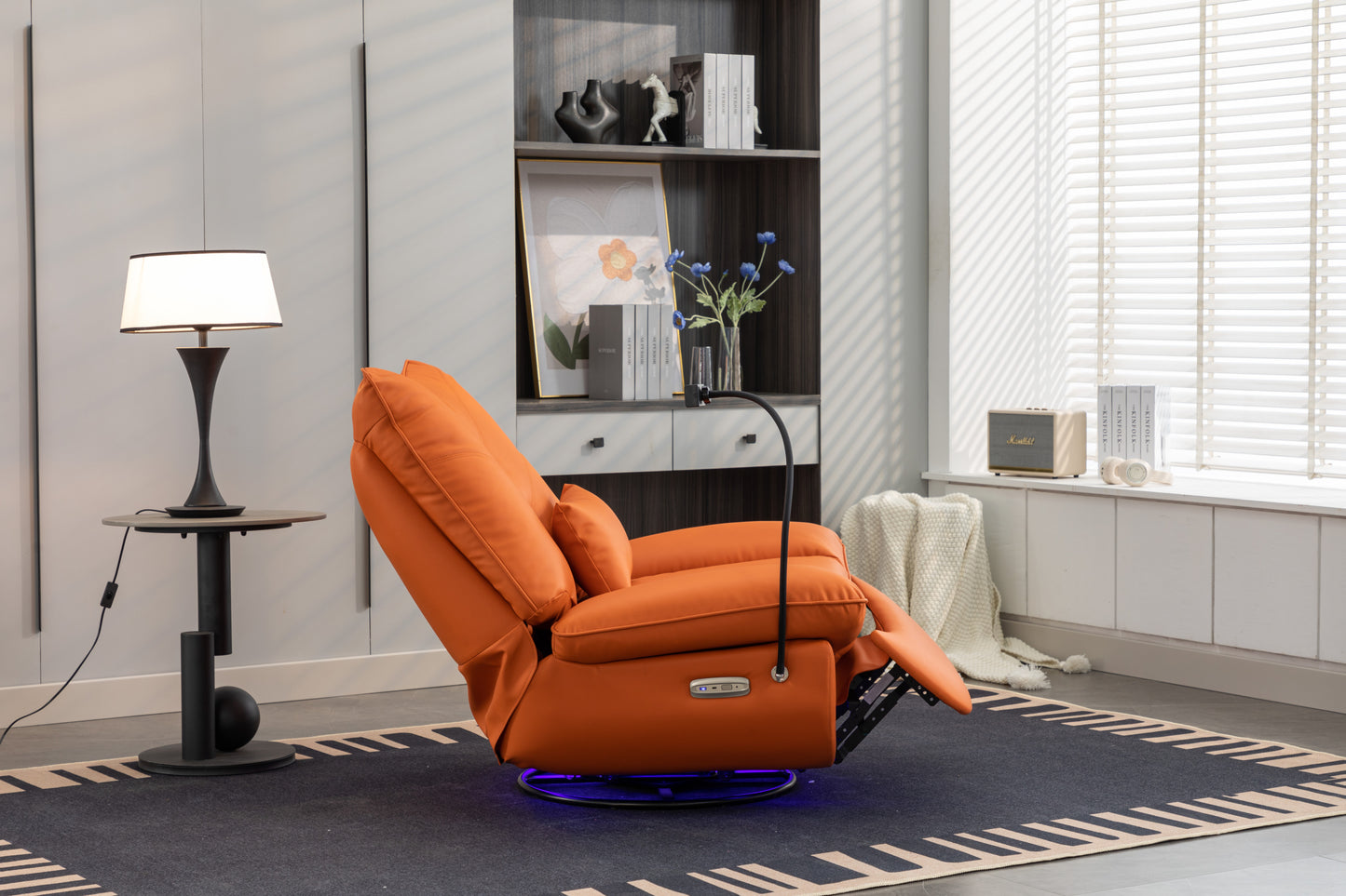 Bravo 270 Swivel Glider Recliner Chair - Orange