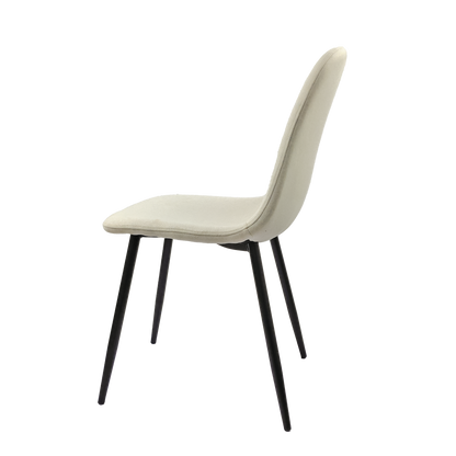 Ona II Fabric Dining Chairs with Black Metal Leg (Set of 2) - Beige