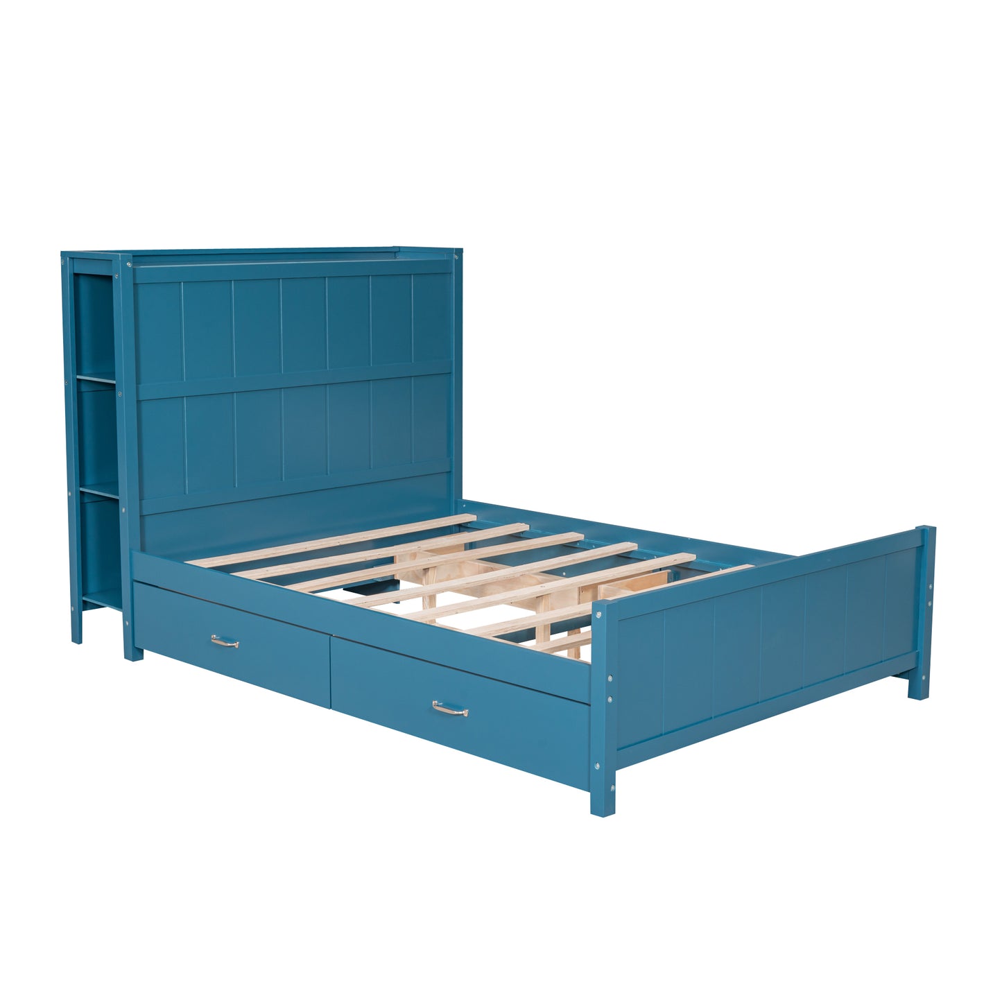 Zeal Full Size Platform Bed w Storage - Blue