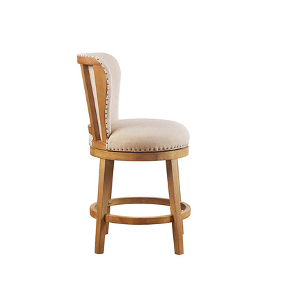 Stewart Upholstered 360 Degree Swivel Counter Stool  - Tan