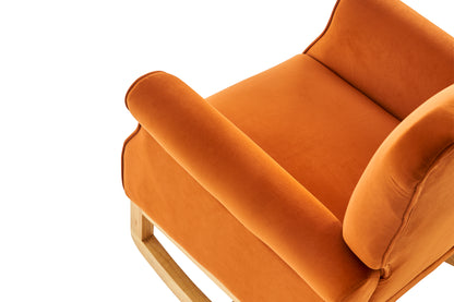 Jarvis Velvet Rocking Chair - Orange