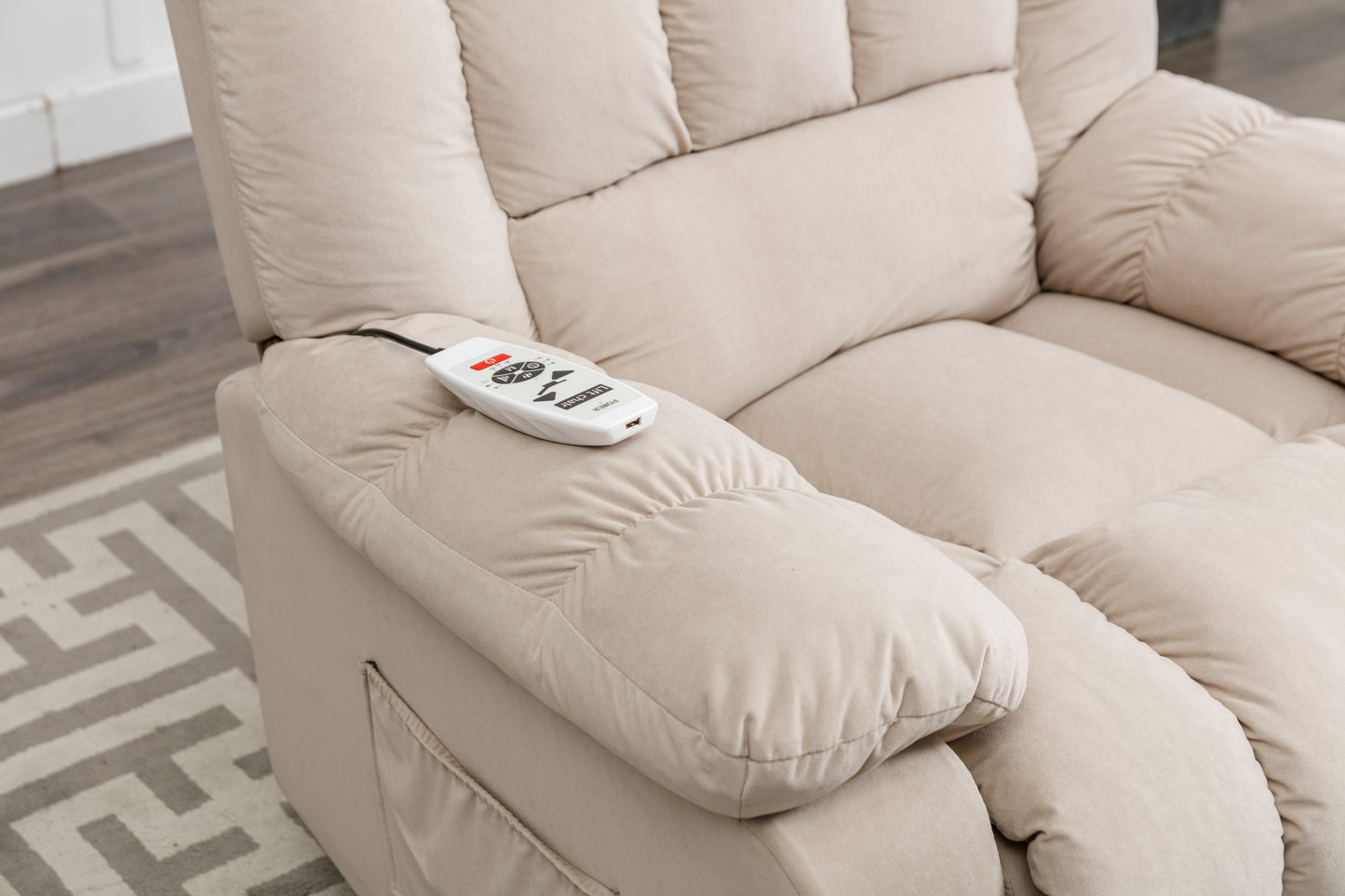 Parsons Power Recliner with Massage Function - Beige