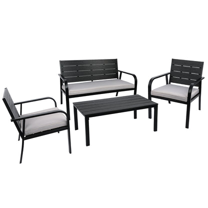 Britt 4 Pc Outdoor Patio Seating Set - Gray