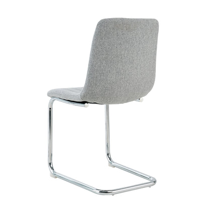 Jayro Fabric Dining Chairs with Metal Leg (Set of 4) - Light Gray