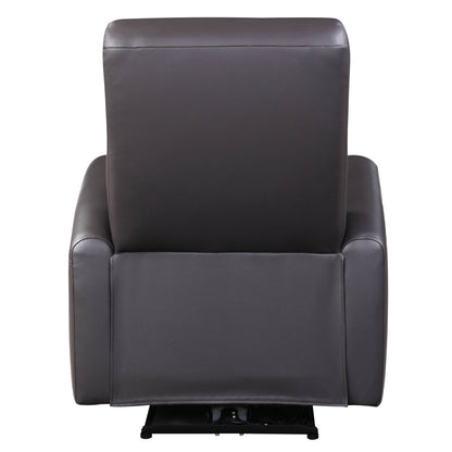 Morgan Power Recliner with Square Armrest - Brown