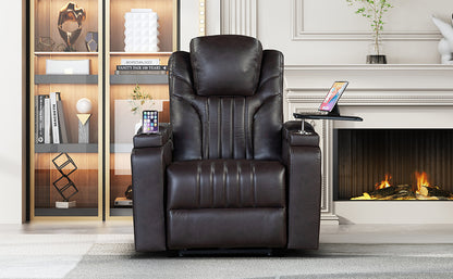 Morris PU Leather Power Recliner - Brown