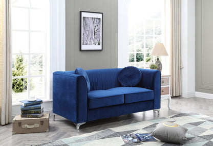 Enzo II Sloped Arm Loveseat - Navy Blue