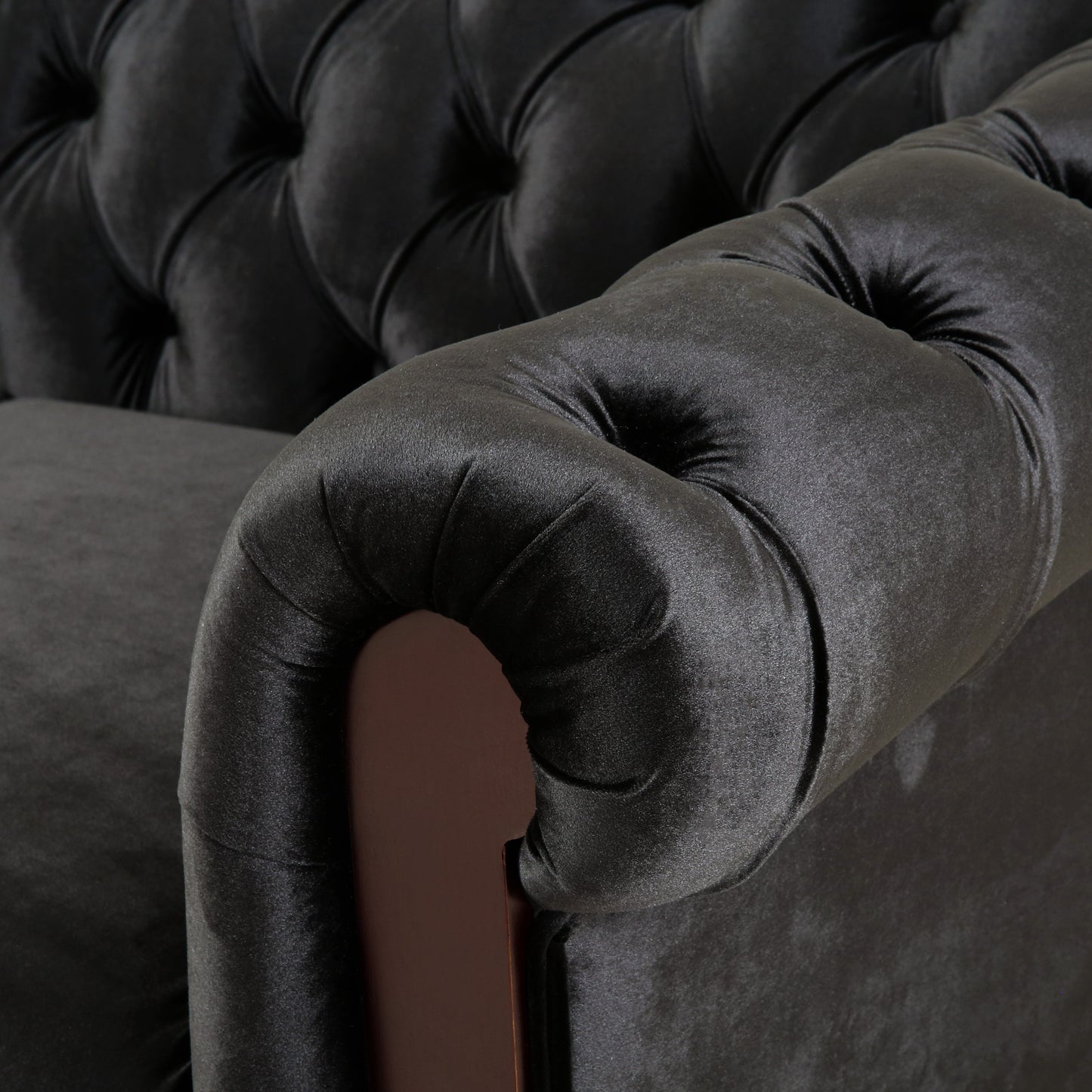 Vivalux Velvet Loveseat Sofa - Dark Gray