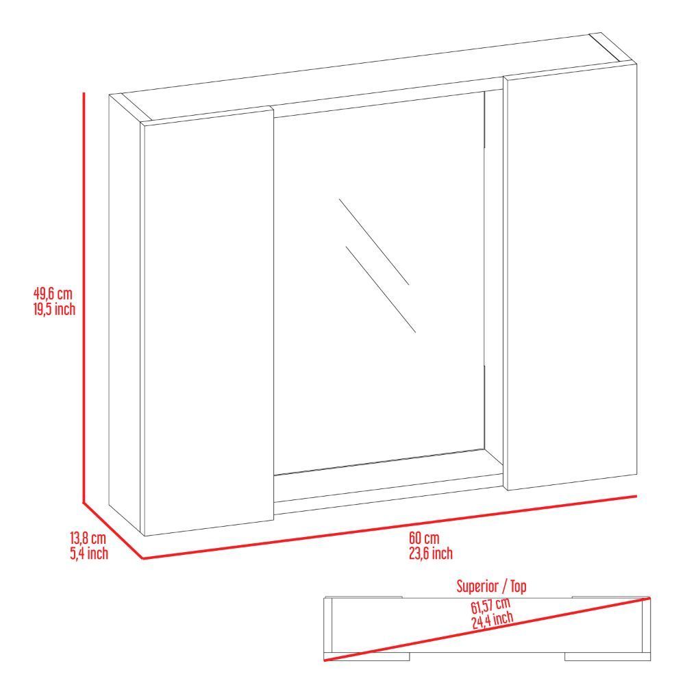 Mid Medicine Cabinet  - Light Gray